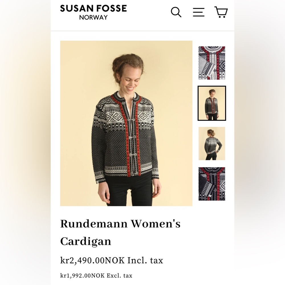Susan Fosse rundemann cardigan XL